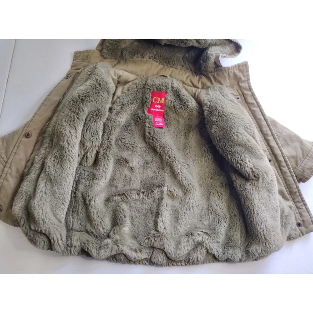 Ciao Milano Kids Girls Khaki Lined Parka Jacket Size 2‎ Sequins Patches